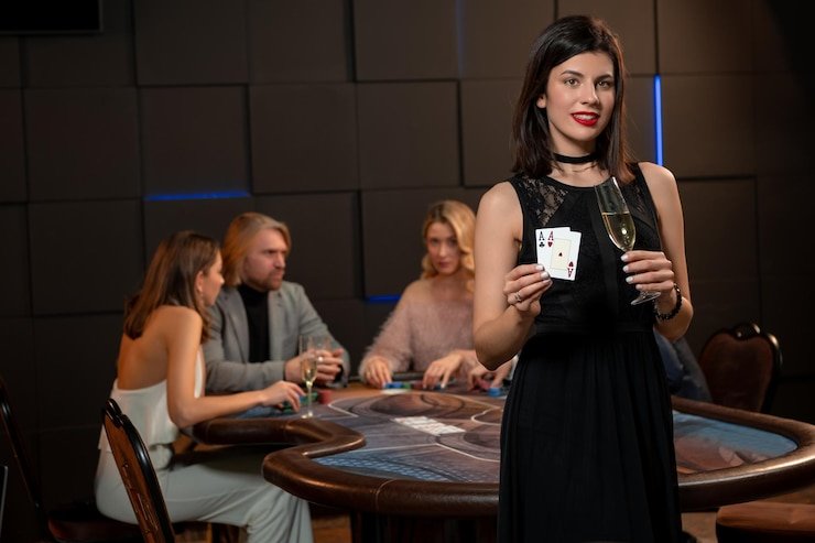 Live Sic Bo dealer rolling dice in transparent shaker on habibi88 login studio table