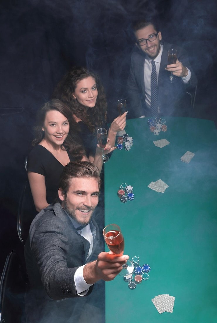 Three Card Poker dealer at habibi88 login studio showing cards on HD broadcast